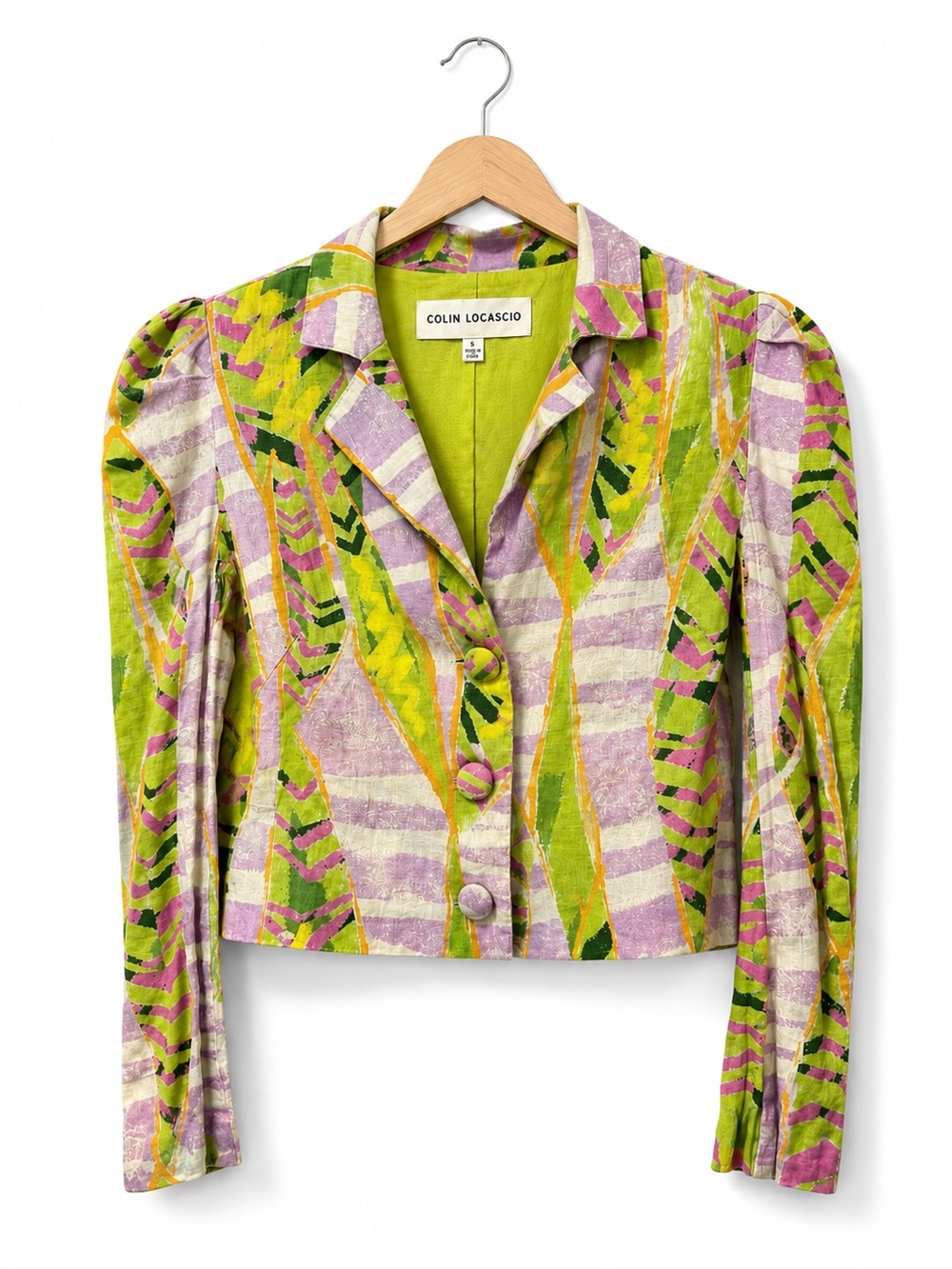 Colin LoCascio Cropped Abstract Print Jacket Top – Women’s Small